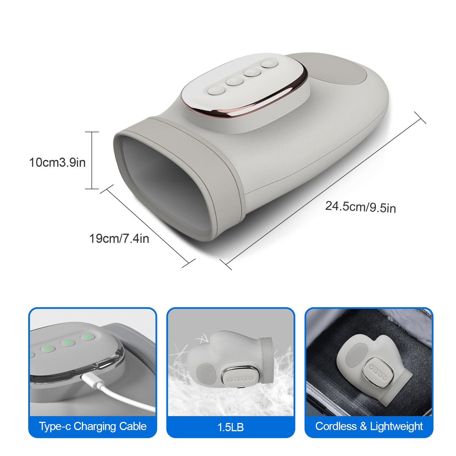 Intelligent Hand Massager with 3D Pressure, Heat & Cold Therapy