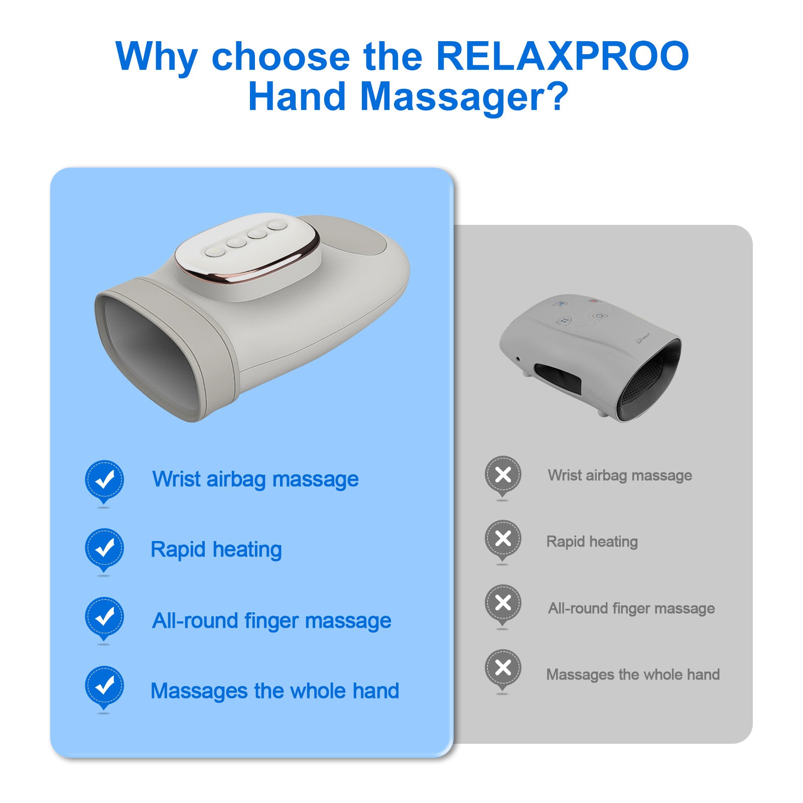 Intelligent Hand Massager with 3D Pressure, Heat & Cold Therapy