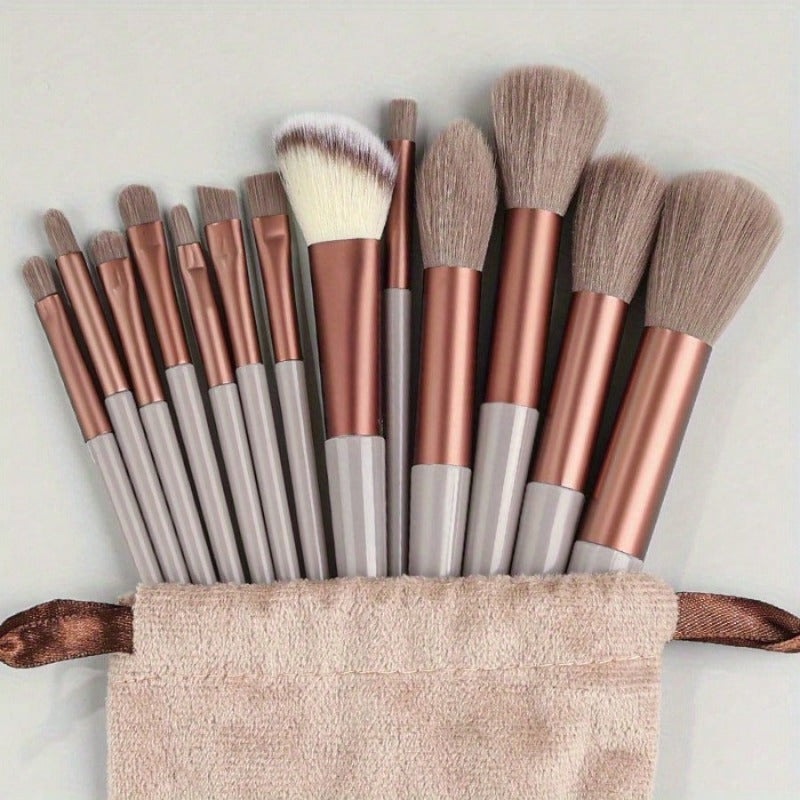 13-Piece Professional Makeup Brush Set with Sponge