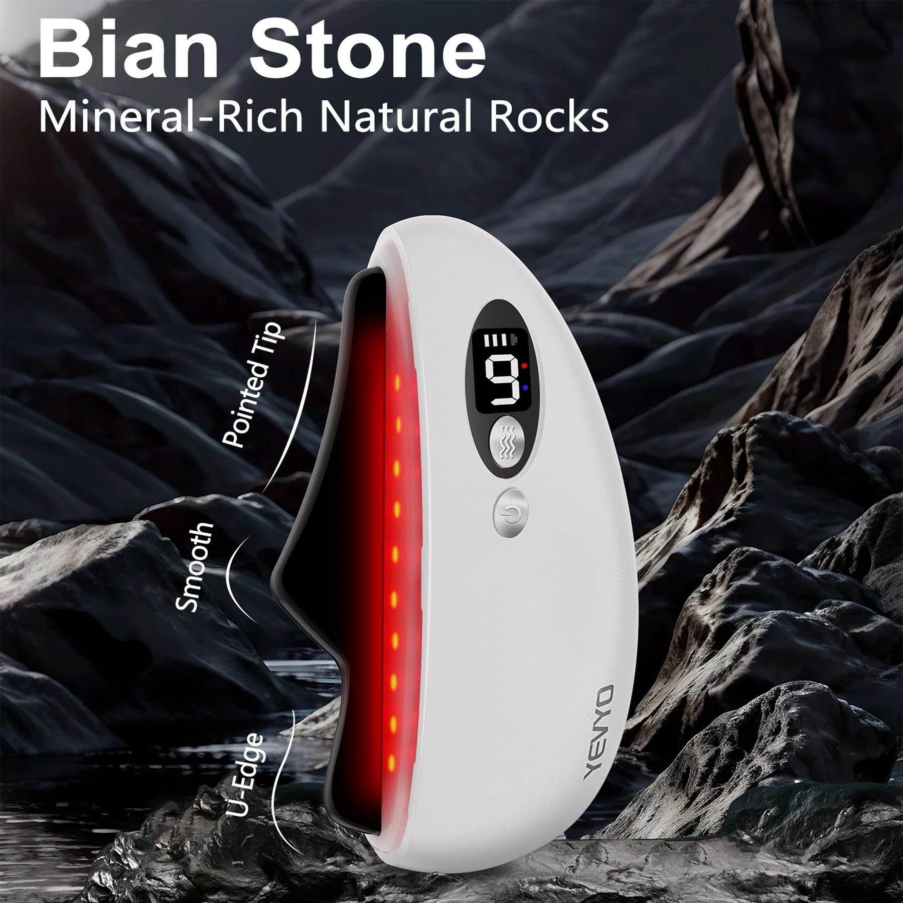 Electric Black Obsidian Heated Gua Sha