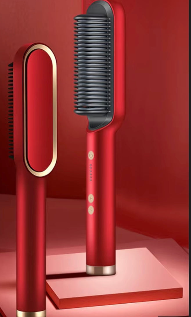 Dual-Purpose Electric Hair Comb for Curling & Straightening